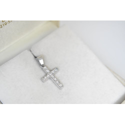 Λευκόχρυσος γυναικείος σταυρός 14 Καρατίων