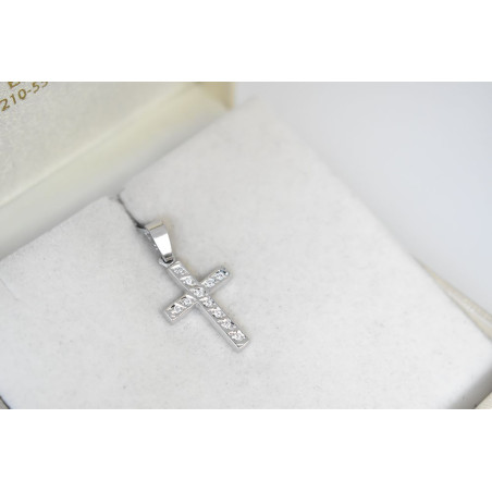 Λευκόχρυσος γυναικείος σταυρός 14 Καρατίων